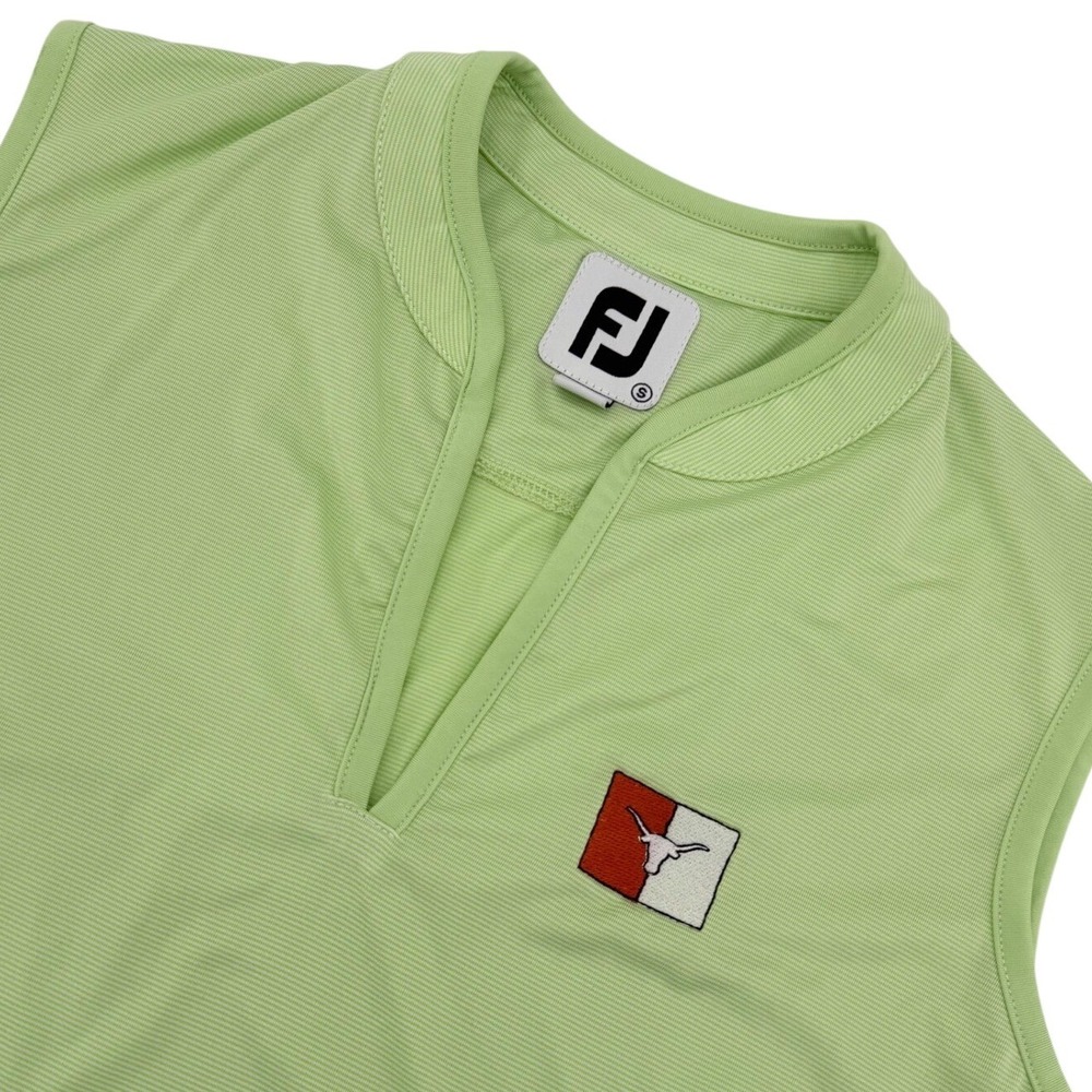 FootJoy Golf Sleeveless Polo Women Small Lime Green Texas Longhorns Performance